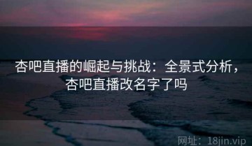 杏吧直播的崛起与挑战：全景式分析，杏吧直播改名字了吗