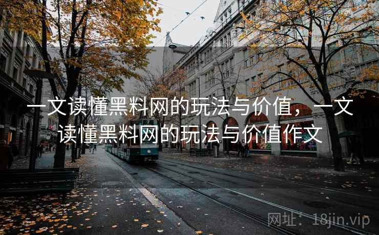 一文读懂黑料网的玩法与价值，一文读懂黑料网的玩法与价值作文