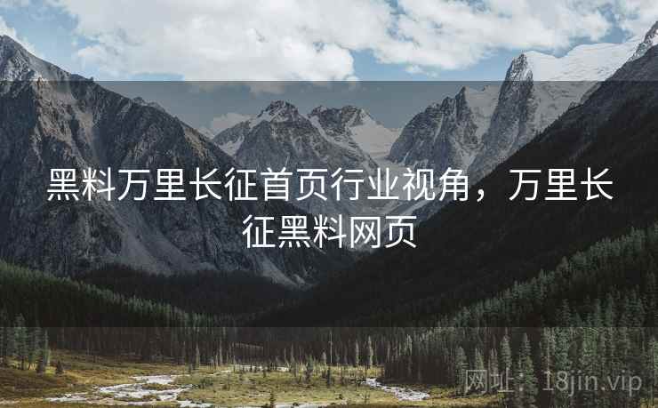 黑料万里长征首页行业视角，万里长征黑料网页