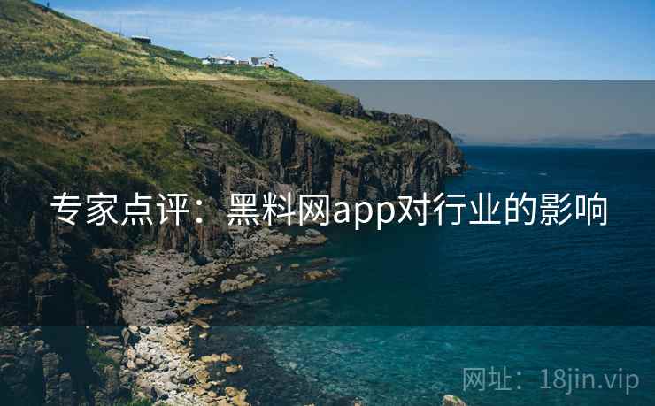 专家点评：黑料网app对行业的影响