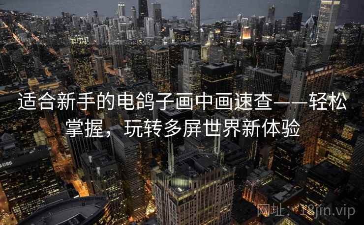 适合新手的电鸽子画中画速查——轻松掌握，玩转多屏世界新体验