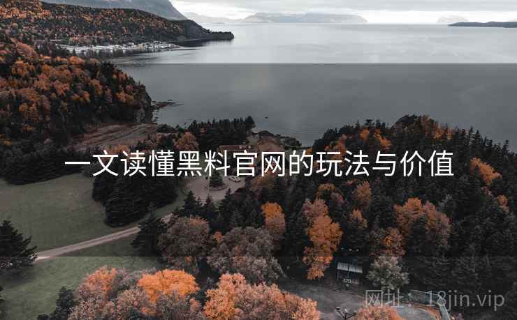 一文读懂黑料官网的玩法与价值